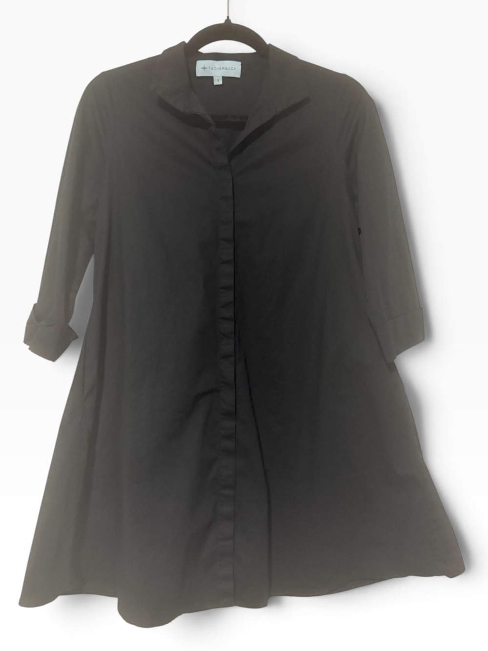 Tuckernuck Women's Black Charlie Shirt Dress A-line Mini in Size Small - Picture 2 of 7